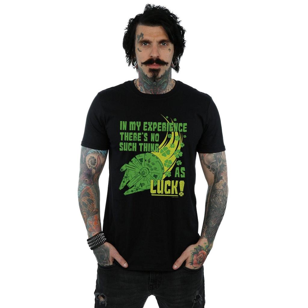 Star Wars Mens Millennium Falcon Shamrock Luck T-Shirt