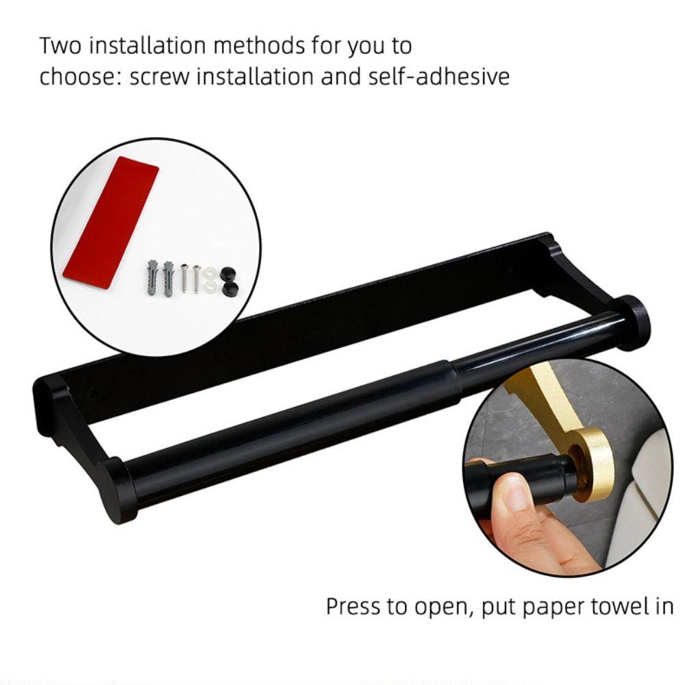 Stainless Steel Toilet Roll Holder Space Aluminum Tissue Paper Holder Under Cabinet
