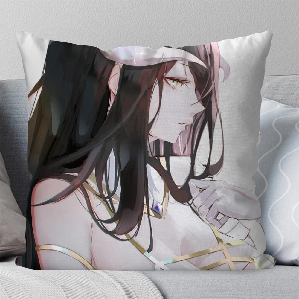 Anime OVERLORD Albedo Pillow Case Square Pillow Bedroom Sofa Leisure Comfort Cushion Car Living Room Home Decoration 40X40