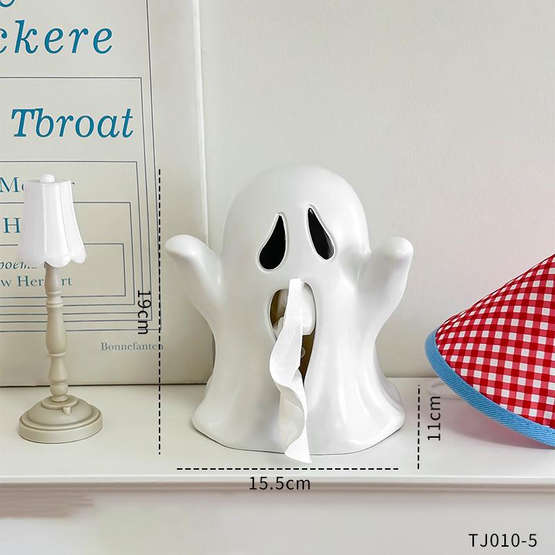 Мультяшный Забавный Призрак Коробка для салфеток Домашняя Гостиная Хэллоуин Бумажная коробка Модные Креативные Настольные Декоративные Аксессуары