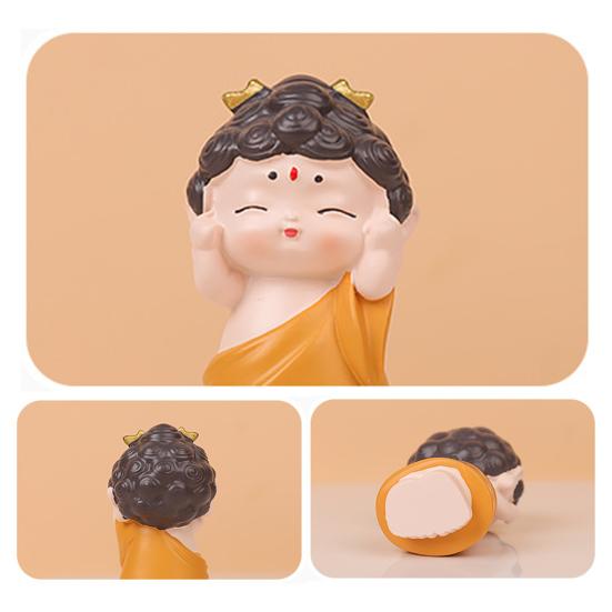 Mini Buddha Statue Resin Meditation Buddha GuanYin Sculpture Spiritual Chinese Home Decor for Office Desk Living Room