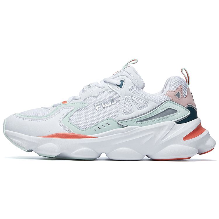FILA Skipper Color Block Fabric Low Top Running Shoes Women sneaker White F12W021117FWG