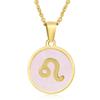 Elegant European & American Zodiac Pendant Necklace - Women's Gold Stainless Steel Constellation Charm