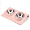 Stainless Steel Water Bowl Feeder Solution Dog and Cat Supplies Double Bowl Pet Dog and Cat Feeding Table