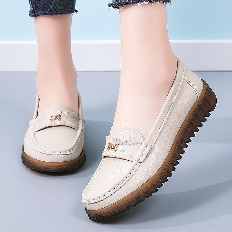 Women's Work Loafers BEAUSEEN Women's Slip-On Loafers - Breathable Perforated Casual Shoes With Elastic Band Comfort Women's Slip-on Loafers