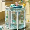 Cada de baie pliabila pentru copii: Butoi Gros Transparent pentru Baie și Piscină pentru Bebeluși