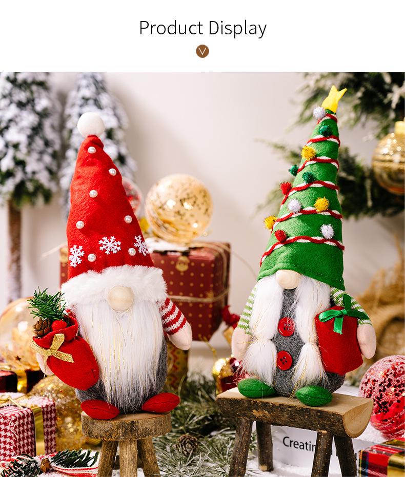 2025 Christmas Gnome Ornaments: Santa Claus & Rudolph Plush Decorations