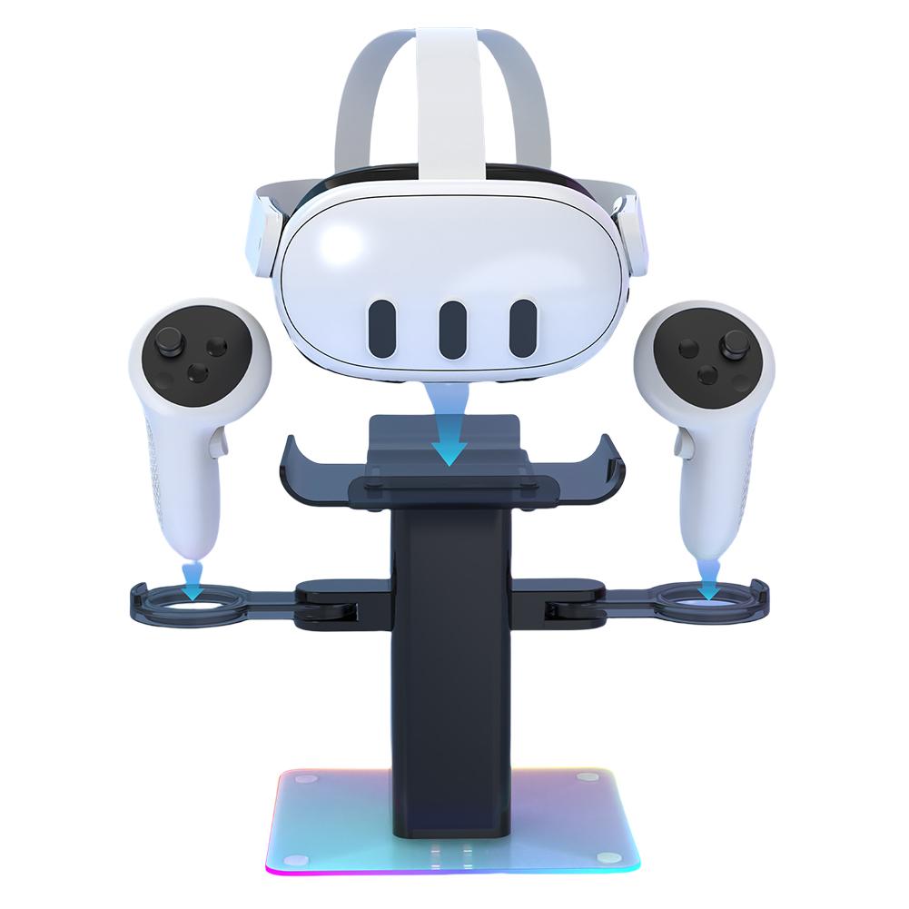 

Настільна стійка для зберігання та зарядки VR-гарнітури Meta Quest 3S/Quest 3/Quest 2, органайзер для контролерів A