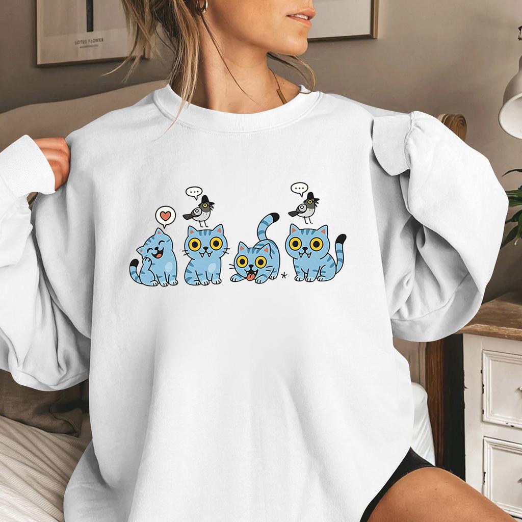 Women's Fashion Casual Long Sleeve Printed Round Neck Sweatshirt Top