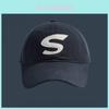 Green S Letter Big Head Baseball Hat Women's Face-lifting Autumn Winter Korean Casual All-match Plus Size Duck Tongue Hat