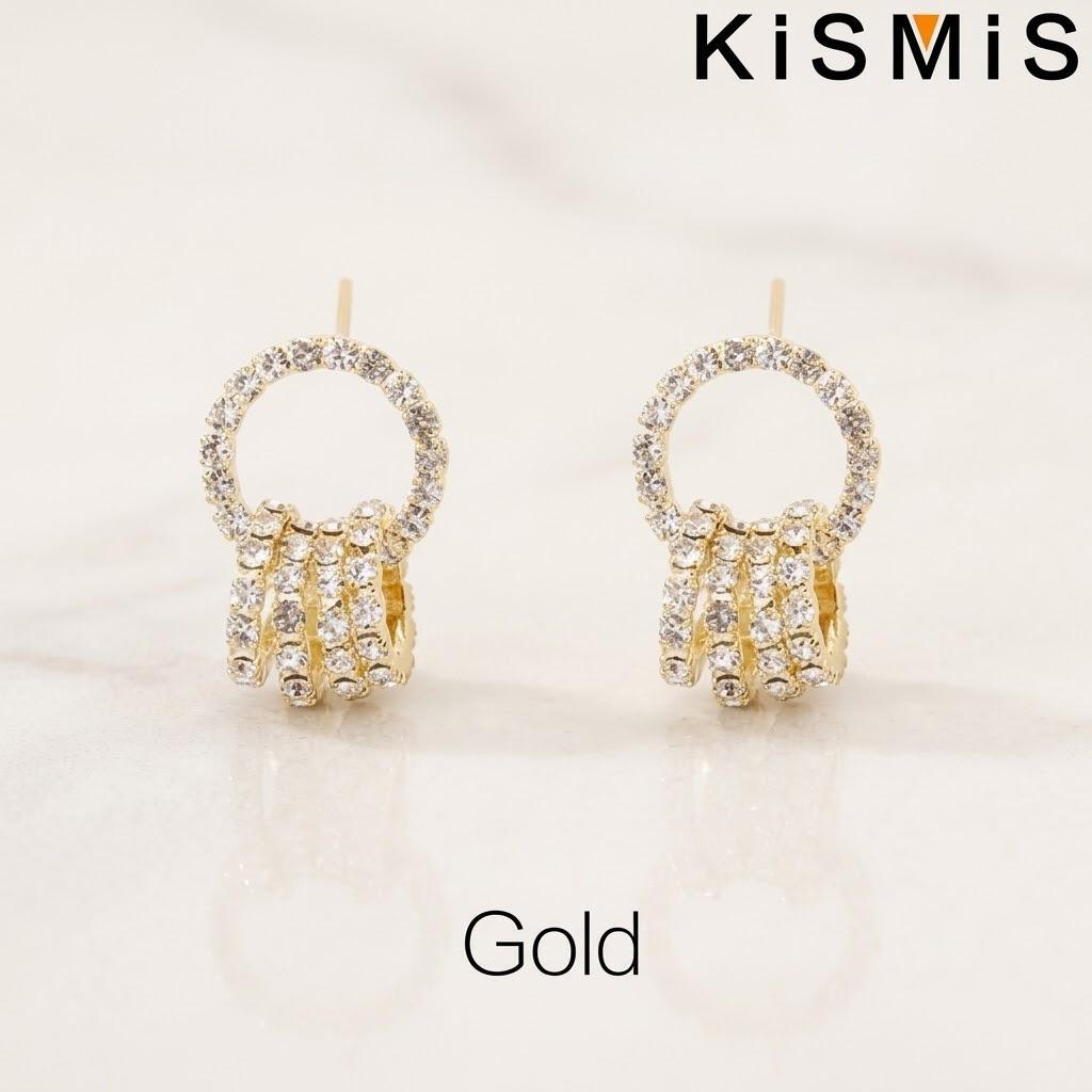 

1Pair Fashion Women Crystal Hoop Earrings Micro Rhinestones Geometric Hollow Circle Stud Earrings золотий