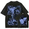 2026 Hot Sale Japan Classic Anime Ghost in The Shell Graphic Print Retro Washed Tshirt New Harajuku Fashion Men Women Cotton Tee Oversized Loose Top