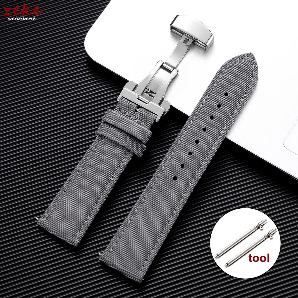 Quick Release Nylon Sailcloth Watch Strap 20mm 22mm Butterfly Buckle Band for Omega for Seiko Watchband New Smartwatch Wristband