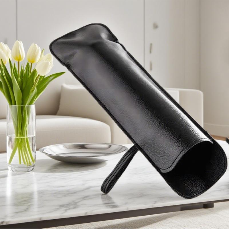 Black Portable Waterproof Umbrella Storage Pocket PU Leather Umbrella Cover Case Water Absorbent Umbrella Bag Ultrafine