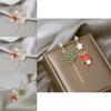 Christmas Snowflake Santa Bell Drop Earrings With Alloy Material For Holiday Gift Idea