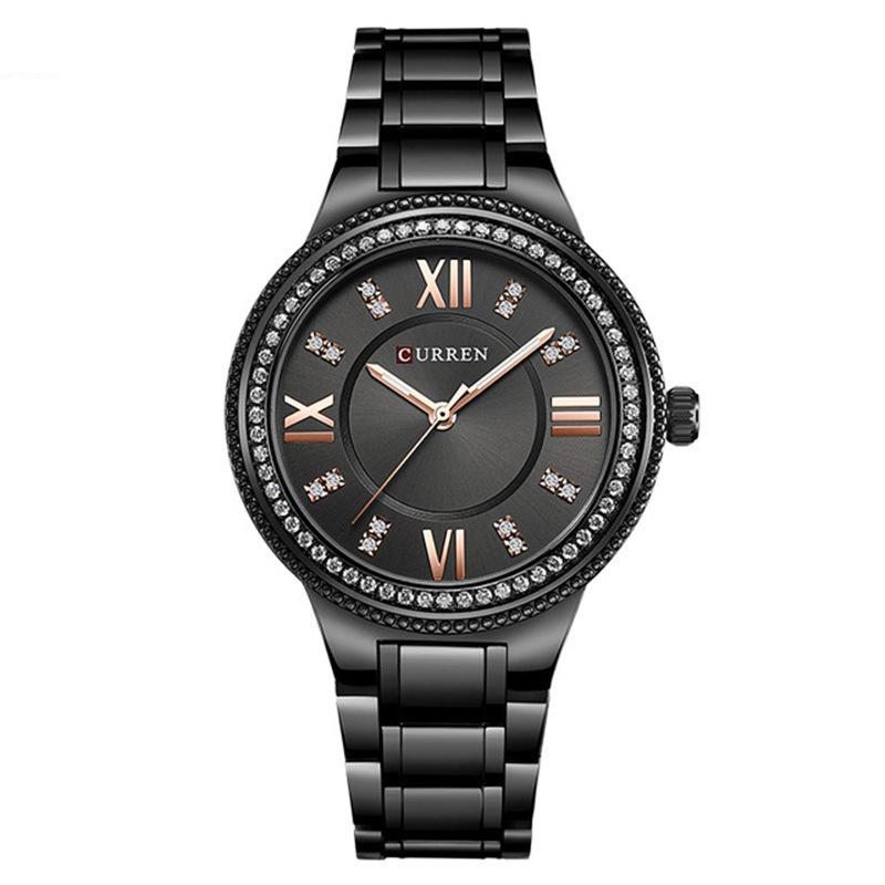 Curren Kareen 9004 Women s Quartz Watch - Fashionable Diamond Bezel, Steel Band Casual Ladies Wristwatch