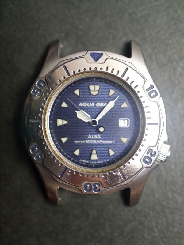 SEIKO ALBA AQUA GEAR Quartz Watch Working Condition 3-hand Women's V782-0270 (ae339)