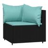 VidaXL Garden Corner Sofas and Cushions 2pcs Black Wicker, Sofa, Garden Sofa, Sectional Corner Sofa, 319806