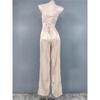 Export Lu's Sling Jacquard Smooth Fabric Slimming Lace up Minimalist Adult Lady like Woman Graceful and Fashionable High Quality Jumpsuit