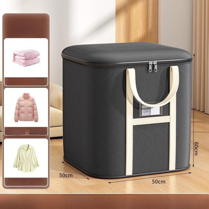 Складные сумки большой вместимости для переезда и хранения с прочными ручками - Сверхпрочные тканевые органайзеры для одежды сезонных постельных принадлежностей гардероба общежития переезда 2XL чёрный 940₽