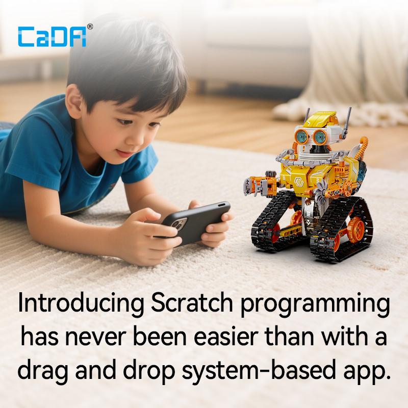 455Pcs Cada LED 3in1 W BOT Code Robot Deformation Racing Car Building Blocks Remote Control Tank Bricks Educational Toys for Kid