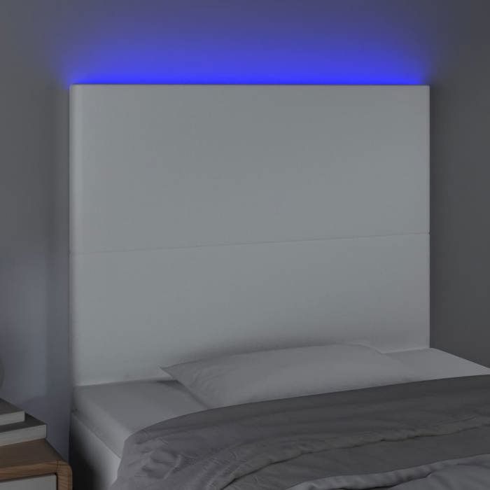 Maison Exclusive - Tête de lit à LED Blanc 80x5x118/128 cm Similicuir