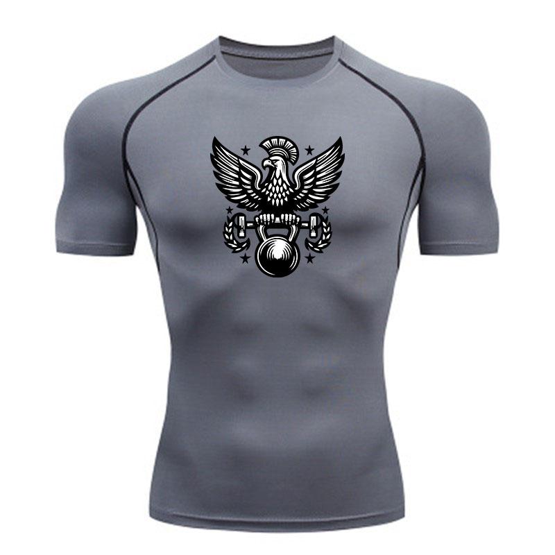 Men's Compression Athletic T-Shirt, Eagle Spartan Barbell Ke