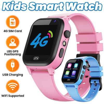 4G SIM Card Kids Smartwatch LBS GPS Positioning+WiFi Location Calling Smart Watch USB Charging Sports Watches for Children 2026