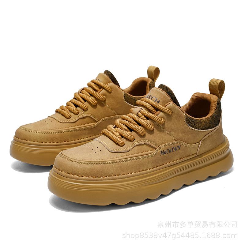 Lightweight and comfortable thick-soled leather high-quality shoes, sports and leisure inner heightening board shoes