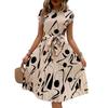 Casual Getaway Hot Sale Elegant Statement Abstract Graphic Print Pleated Dress
