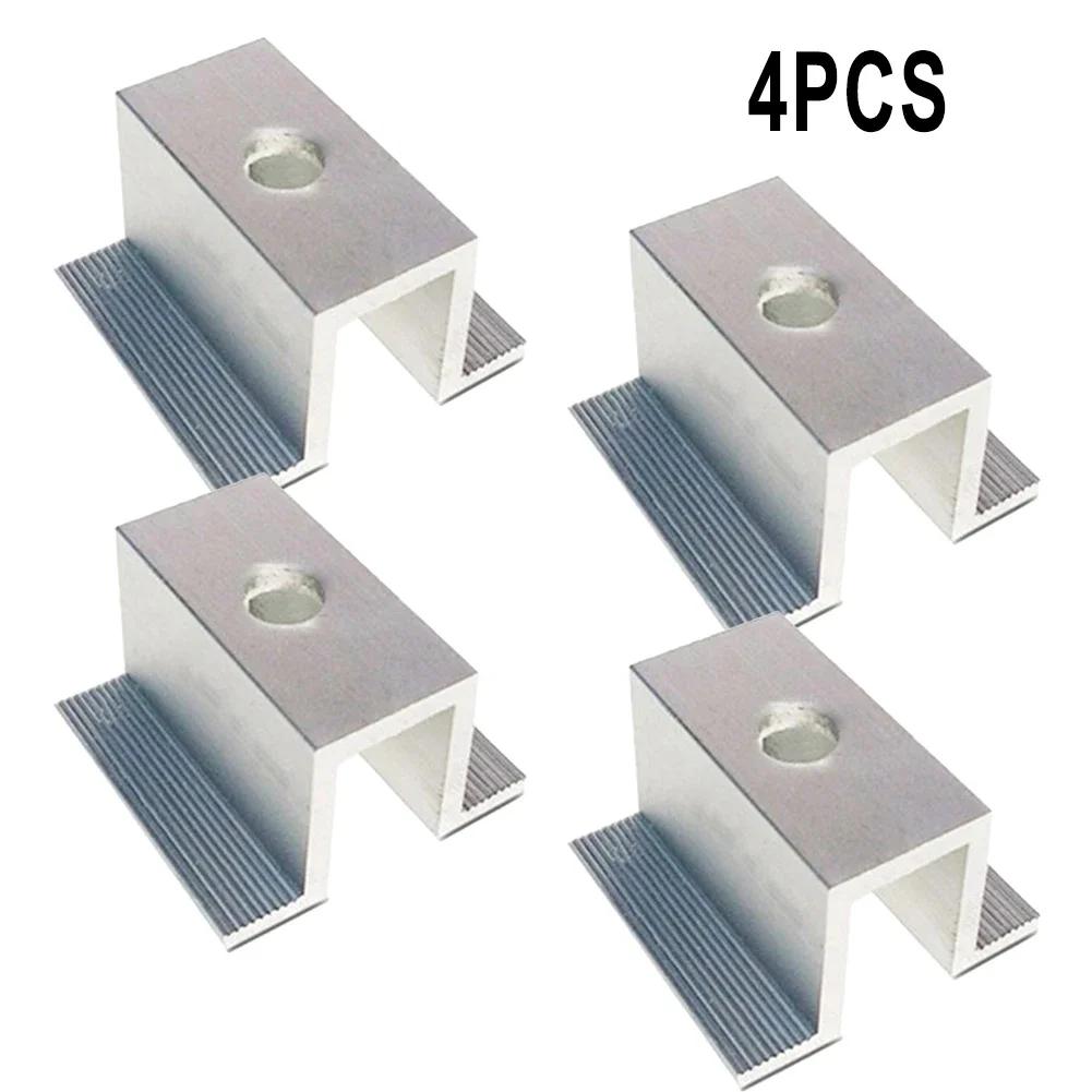 

4/10Pcs Solar Middle Clamp PV Module Bracket Height 25-50MM Aluminum Alloy Clamp Fixing Installation Bracket Solar Accessories