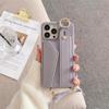 For iPhone16 Wrist Strap Ring Wallet with Card Slot Holder Phone Case for IPhone 15 Plus Pro Max Crossbody Leather Cover