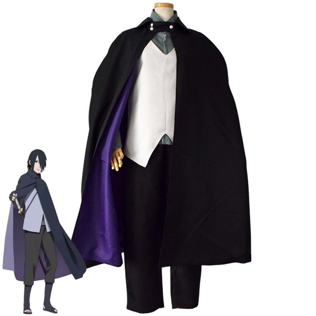 Anime Uchiha Sasuke Cosplay Costume Black Cloak Shirt Vest Uniform Full Set Wig Adult Man Woman Halloween Carnival Suit