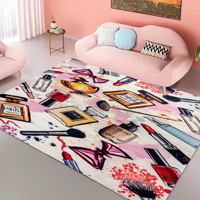 

Cartoon Make Up Cosmetics Carpets for Home Living Room Adults Bedroom Cloakroom Sofa Doormat Kitchen Floor Rugs Anti-slip Decor 40x60cm (16x24in)