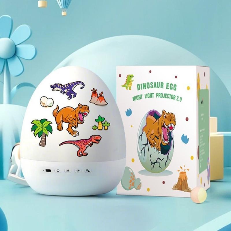 Dinosaur Eggs Projector Night Light USB Rechargeable 360 Rotating Atmosphere Lamp Room Decoration Children Gift