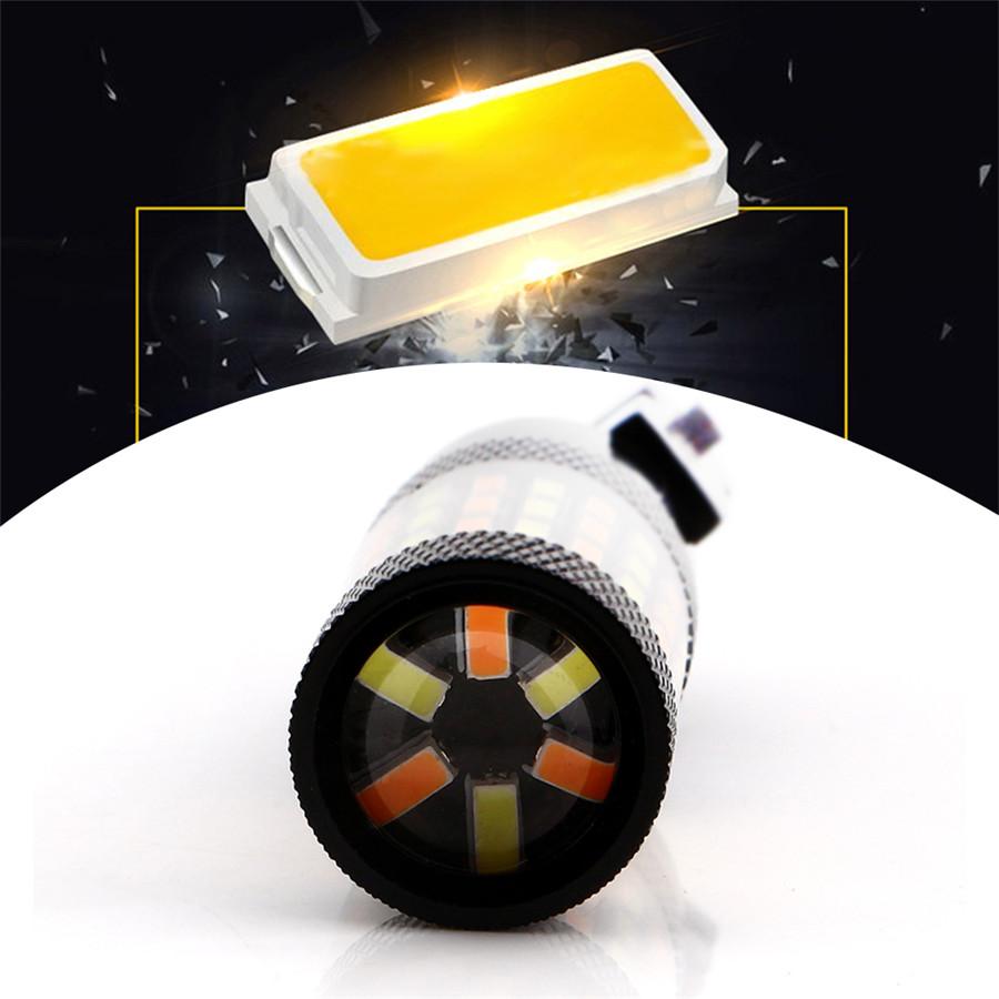 2pcs 1157 4014 White Amber Dual Color Switchback LED Turn Signal Lights 60SMD High Power Super Bright Replacement Bulbs