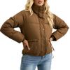 Women Casual Zipper Thick Outwear Coat Lapel Neck Soft Comfortable Polyester Fabric Classic Autumn Winter Jackets