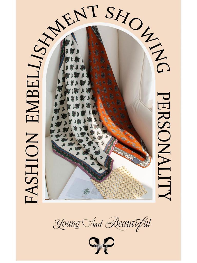 Double-Sided Cashew Print Wool Scarf: Elegant Women's Autumn Shawl