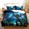 Video Game Smite Bedding Set, Duvet Cover & 2 Pillowcases, Mythology Character Pattern Breathable Fabric All Season Use