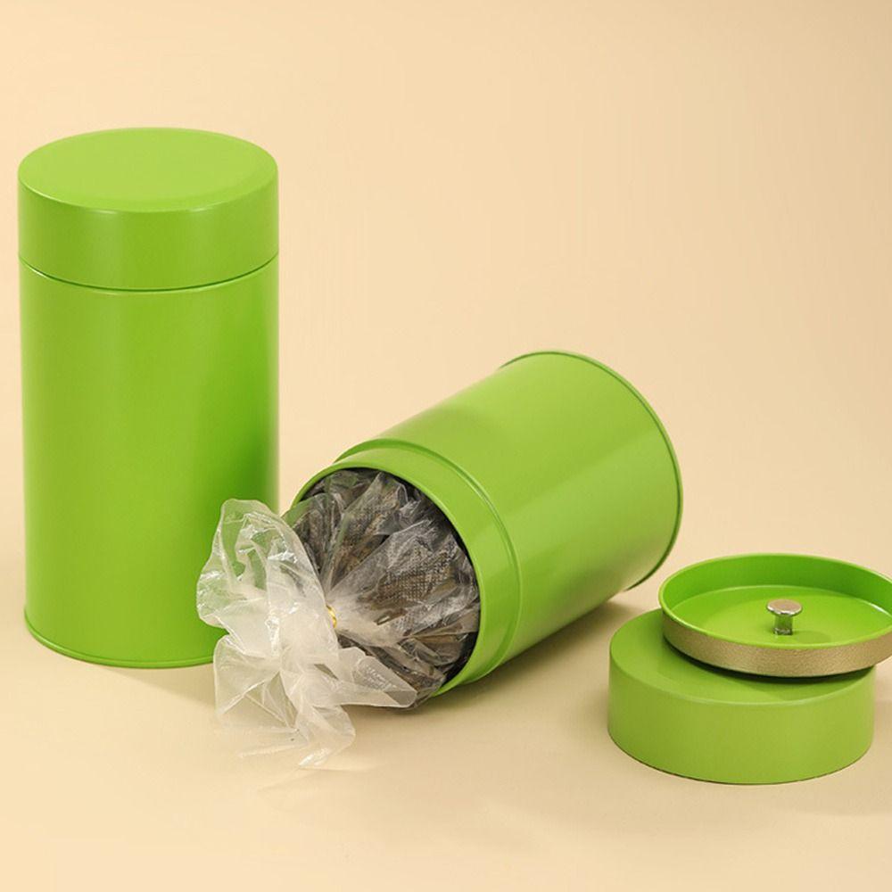 Hiqh Quality Tinplate Tea Tin Large Capacity Round Sealed Tea Can Moisture-proof Tea Jar for Home&Travel