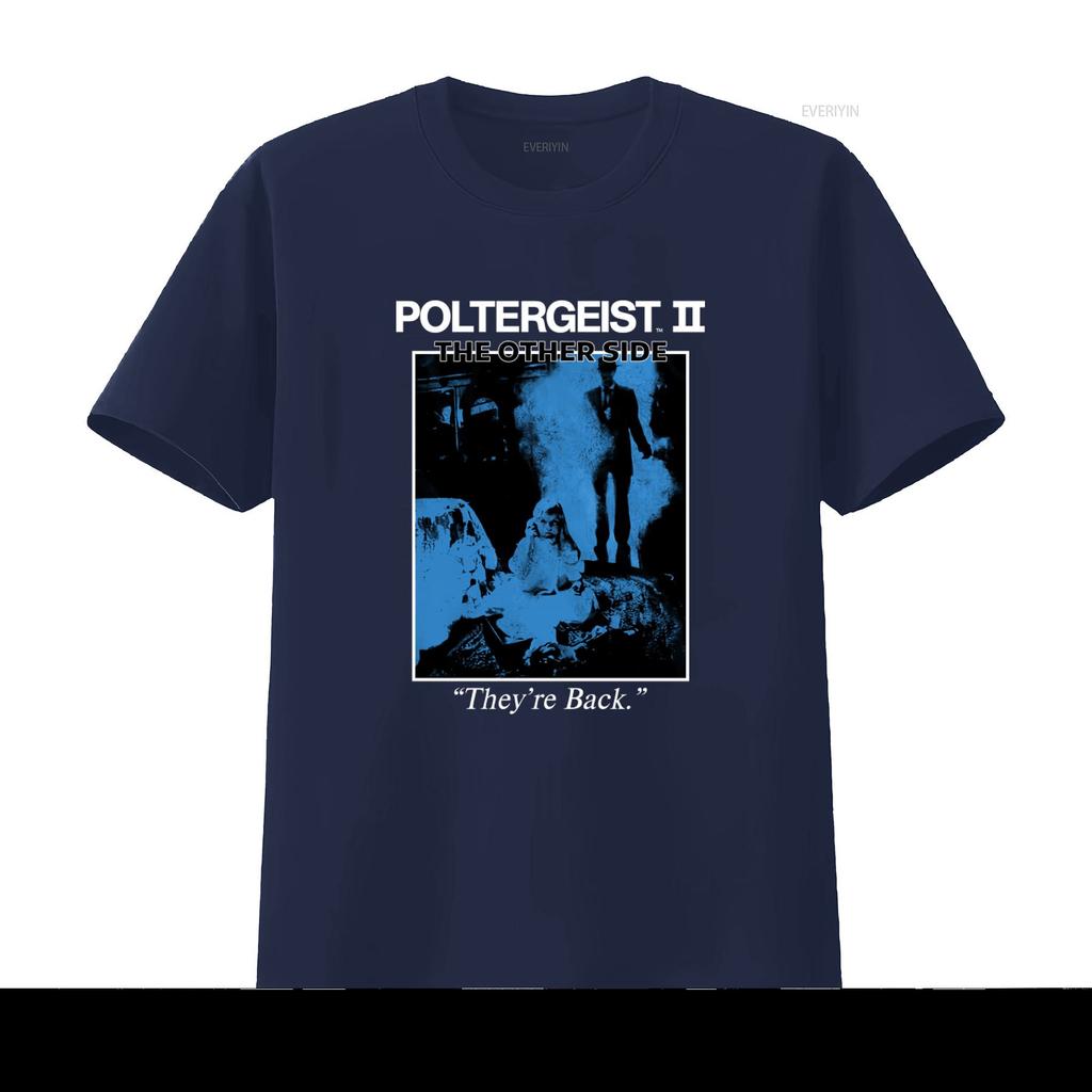 Retro Horror Movie Poltergeist III The Other Side Theyre Back Poster Print T Shirt Vintage Washed Comfortable Casual