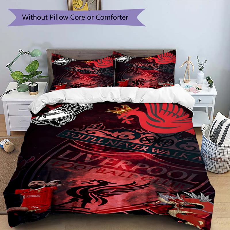 3pcs Duvet Cover Set (1*Duvet Cover + 2*Pillowcase, Without Core),Football team.C Print Bedding Set, Bedroom Decor, All‑Season, Birthday Gift