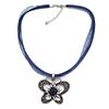 New Vintage Butterfly Necklace Jewelry Fashion Popular Retro Bohemia Style Ribbon Rope Chain Crystal Flowers Pendant Necklace