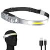 1PC/2PCS Built-in Battery Rechargeable Headlamp 5 Lighting Modes Super Bright Induction Headlight LED COB Waterproof Headlight