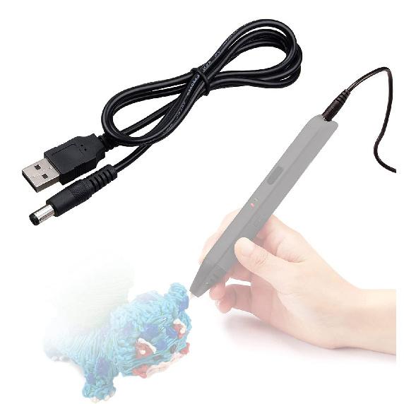 Запасной USB-кабель питания/зарядное устройство, совместимый с MYNT3D Super 3D Pen/3D Pen PRO/3D Printing Pen