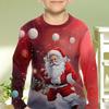 Christmas Children's 3D Digital Printed Boys' Fashionable and Comfortable Round Neck Long Sleeved T-shirt