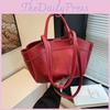 Solid Simple Color Pu Leather Women Casual Tote Bag For Daily Commuting And