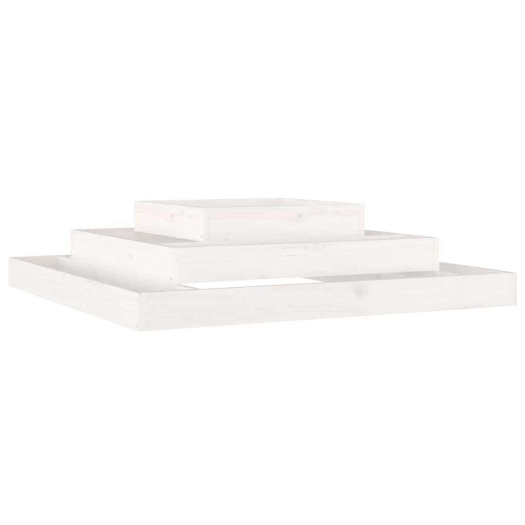 Planting Box White 110x110x27 Cm Solid Pine Wood