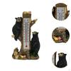 Thermometer Resin Statue Easy Read Sturdy Bears On Tree Animal Figurine Garden Sculpture for Indoor