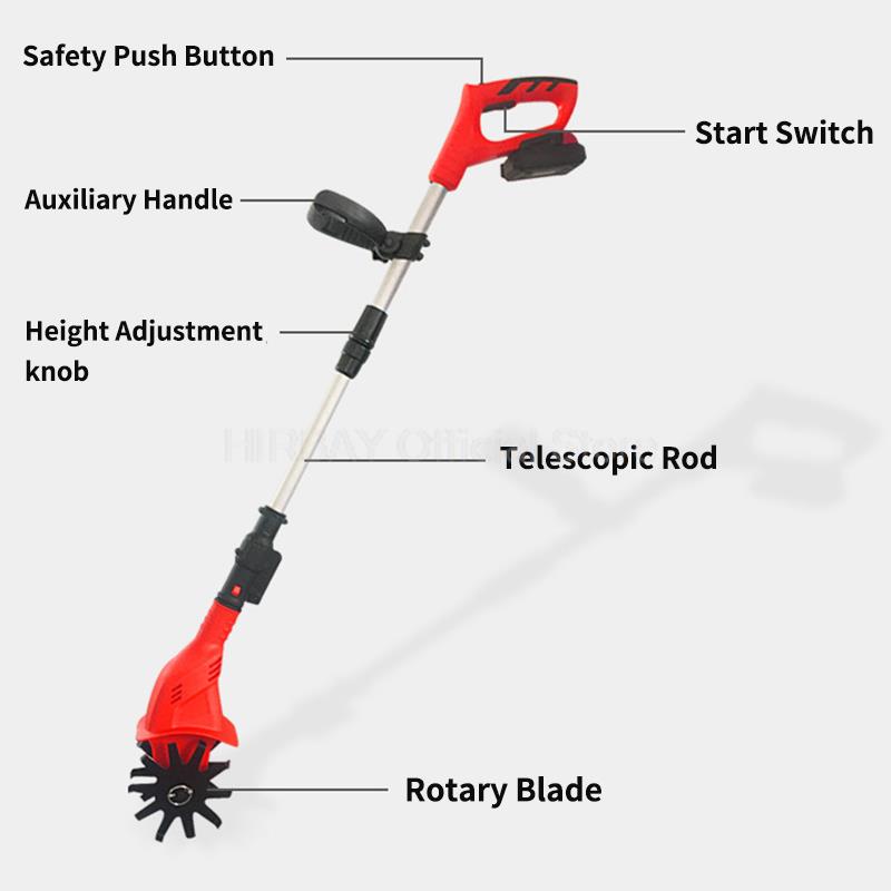 Handheld Tiller Garden Rotary Cultivator Machine 20V  Cordless Garden Power Tool Professional Portable Cultivator Garden Tools
